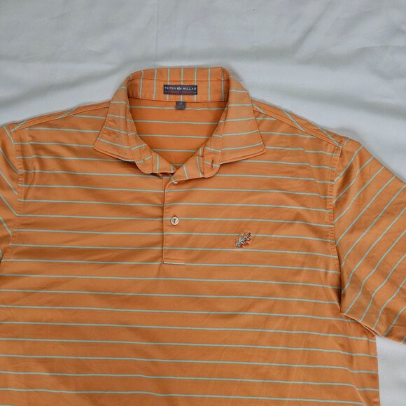 Peter Millar Summer Comfort Striped Collared Short Sleeve Polo Shirt Size Medium - Picture 5 of 12